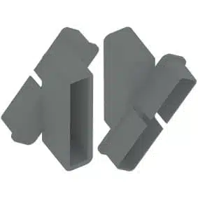 QuickScreen/Xpress LOUVRE BRACKET PACK 
BASALT - powder coated aluminium
(suits 65x16.5mm slat; includes 1 x left bracket, 1 x right bracket and 2 screws) - BS