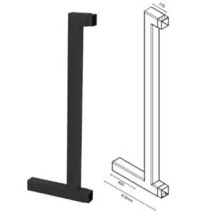 Vertical Gate Stile With Extended Bottom Rail (Suits 1790mm sliding gate)