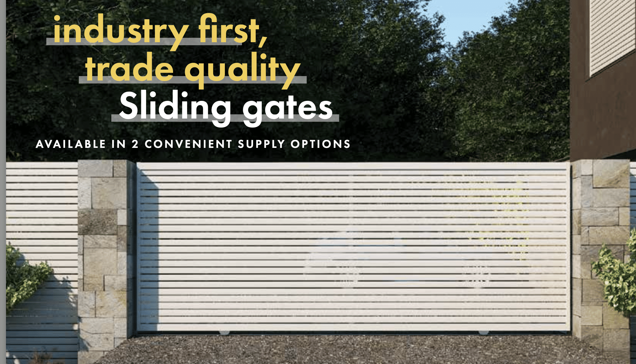 Custom – Horizontal Sliding Gate 3m – Matt – Primrose – DIY Fencing ...