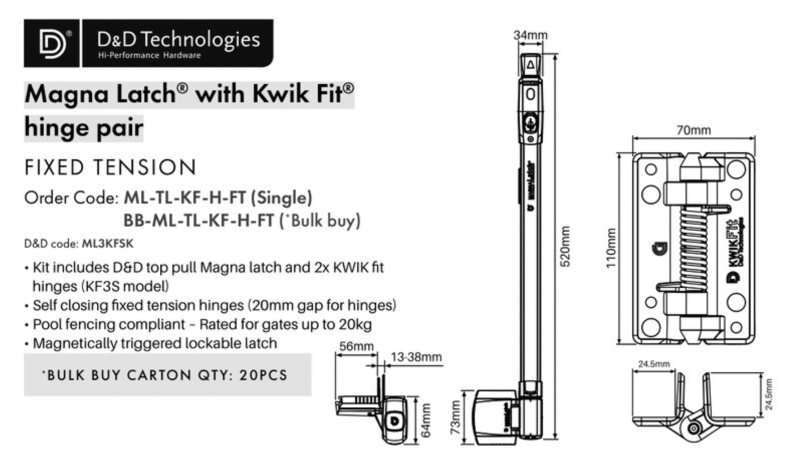 D&D Magna Latch - TOP PULL LOCKABLE LATCH & Kwik Fit - Image 2