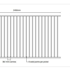 PoolSafe Flat Top Panel - 1200H x 2450W - Aluminium - B - Image 2
