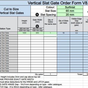 Custom Vertical Slat Gate - Ross - Surfmist - Image 2
